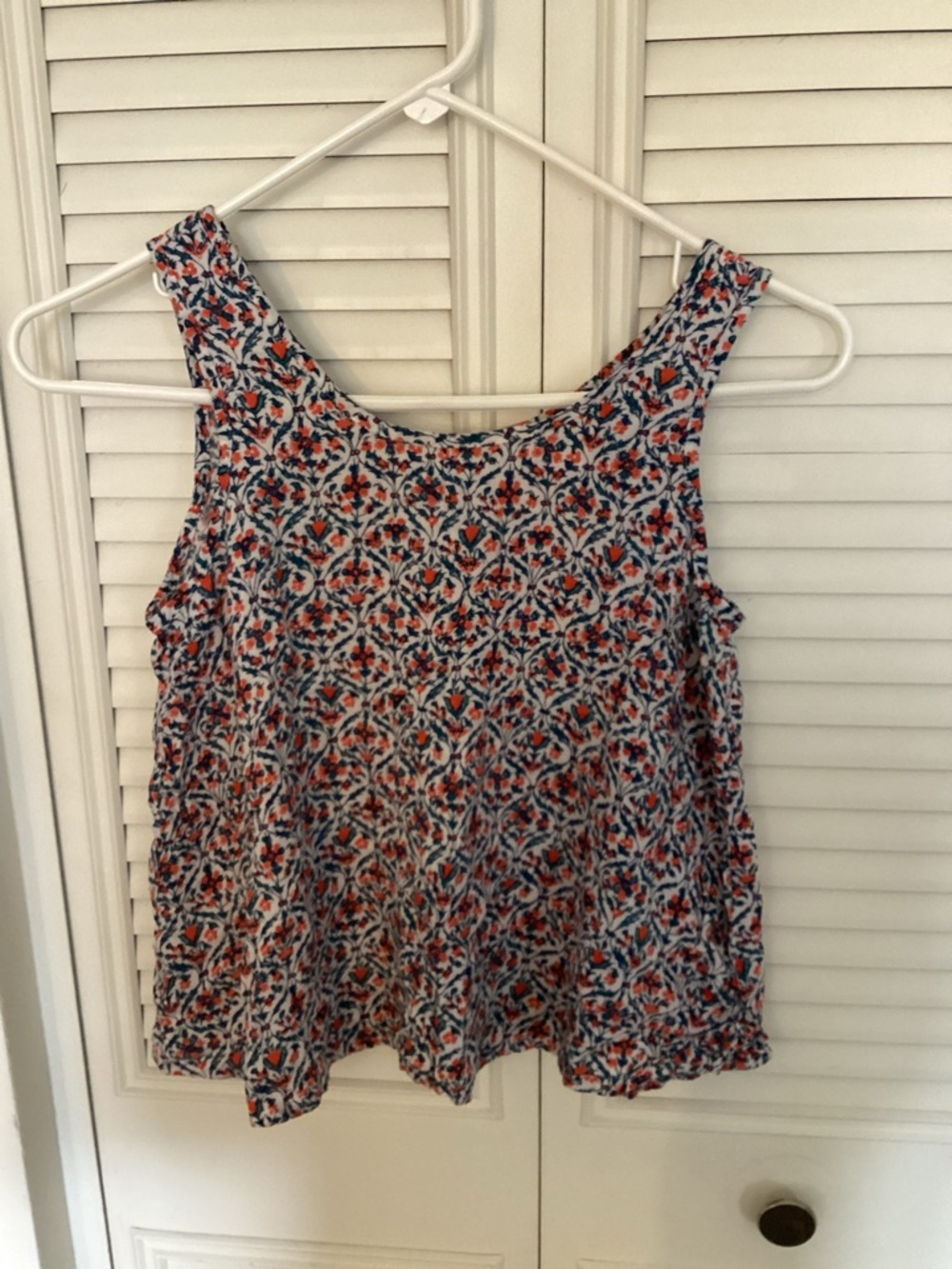 Old Navy Floral Tank Top in Navy & Coral
